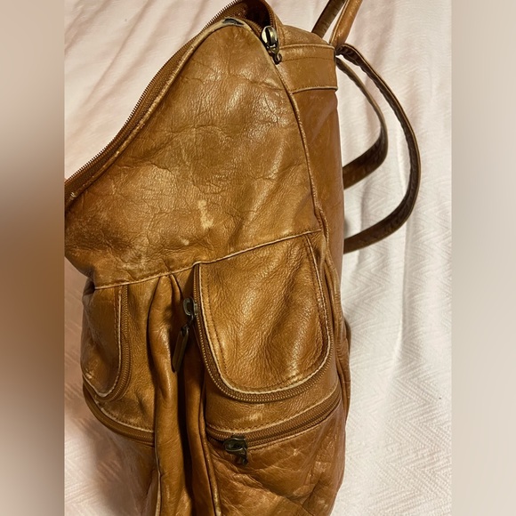 Vintage brown leather backpack - Picture 8 of 9